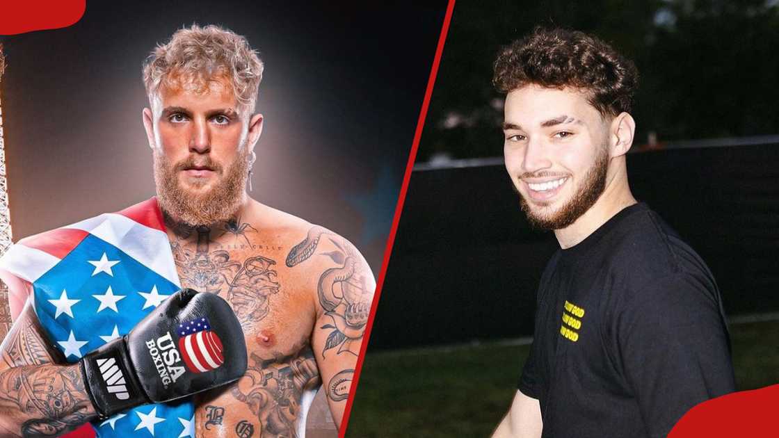 Jake Paul and Adin Ross pose for the camera