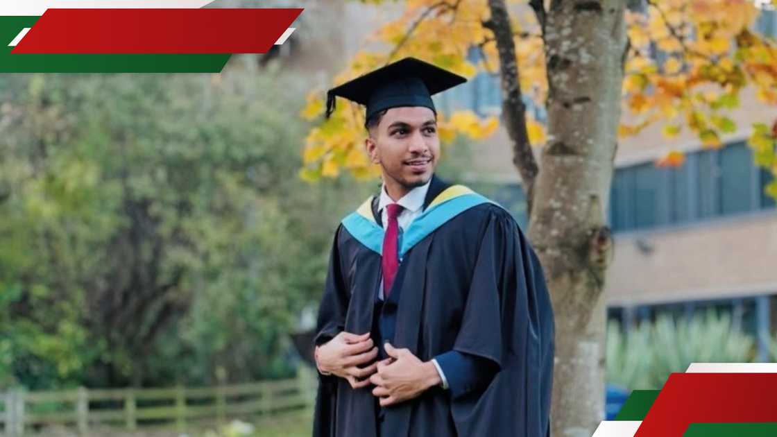 Dirth Patel in his graduation gown. Dirth Patel in his graduation gown.