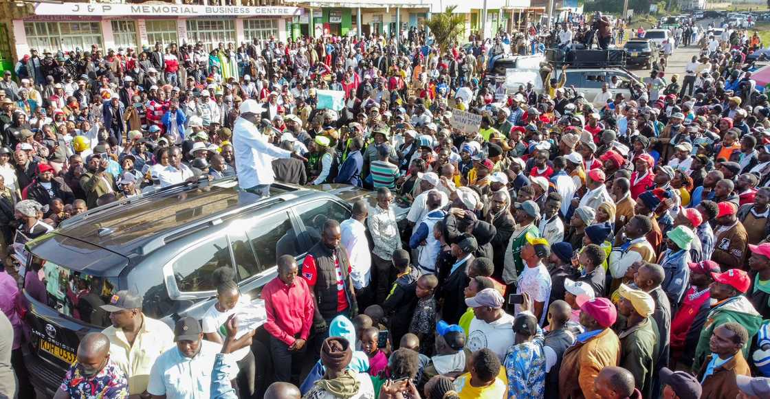 Gachagua addressing locals at Timau in Buuri Constituency Gachagua addressing locals at Timau in Buuri Constituency