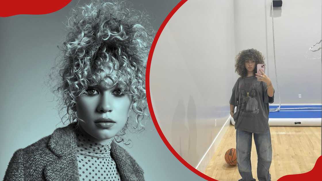 Weslie Fowler in a polka dot dress and grey jacket at a photoshoot and she takes a mirror selfie in denim pants and a tee Weslie Fowler in a polka dot dress and grey jacket at a photoshoot and she takes a mirror selfie in denim pants and a tee