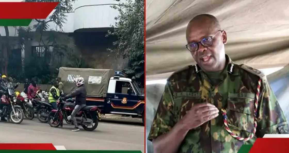 Photo collage of goons on motorbikes and Eliud lagat. Photo collage of goons on motorbikes and Eliud lagat.
