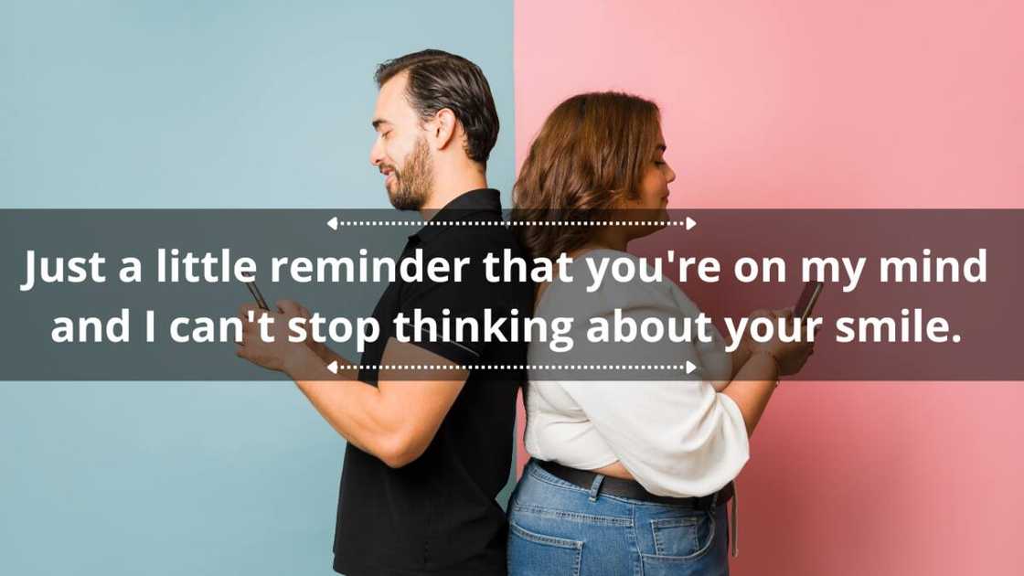 Boyfriend and girlfriend in a long-distance relationship texting or using a dating app on the smartphone Boyfriend and girlfriend in a long-distance relationship texting or using a dating app on the smartphone
