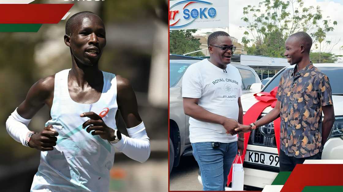 Boston Marathon winner John Korir buys car. Boston Marathon winner John Korir buys car.