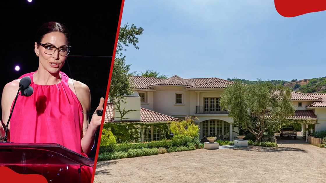 Whitney Cummings' house has a spacious motor court, porte-cochere, and two-car garage. Whitney Cummings' house has a spacious motor court, porte-cochere, and two-car garage.