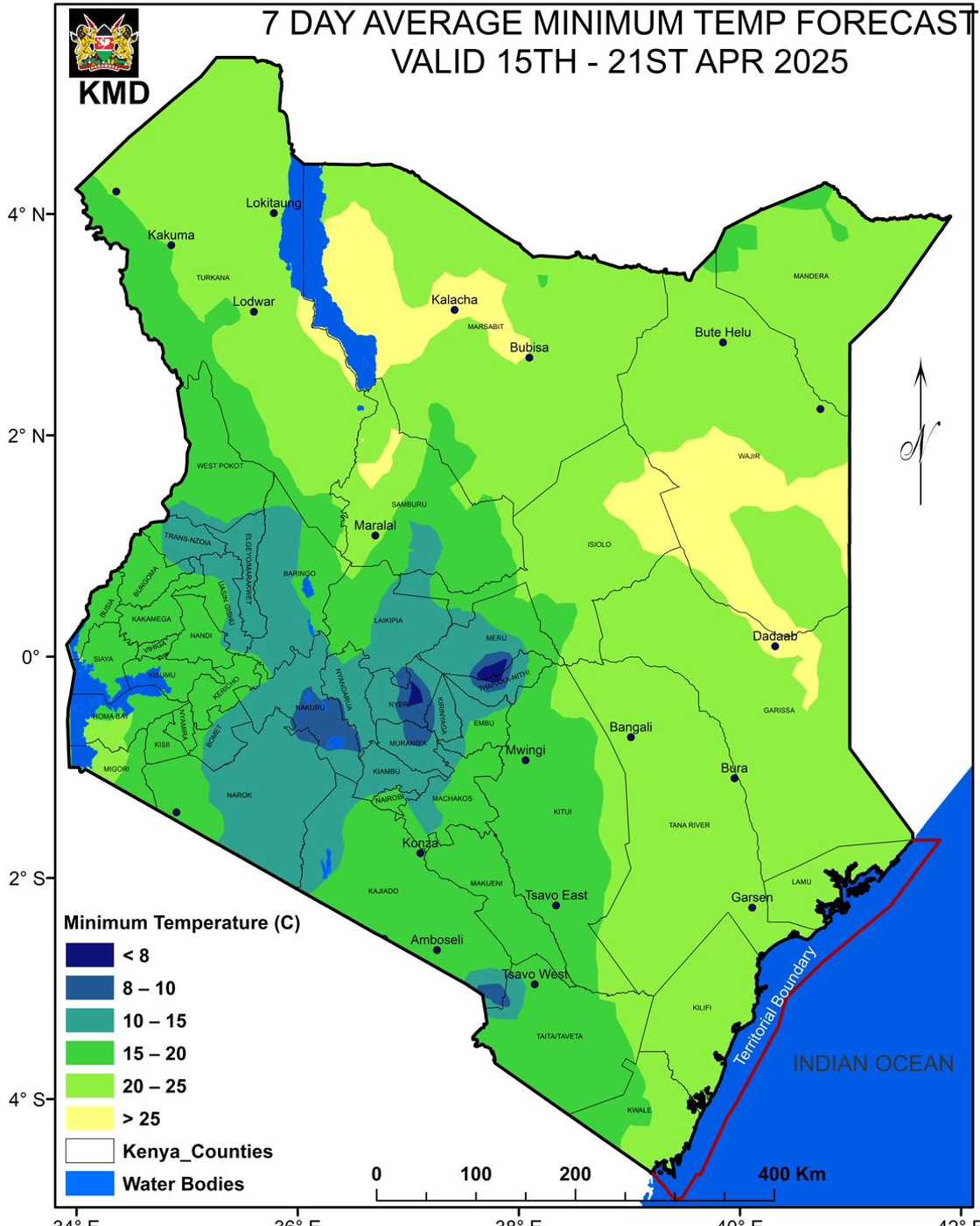 Kenya Met has listed several counties that will receive heavy rainfall this week.