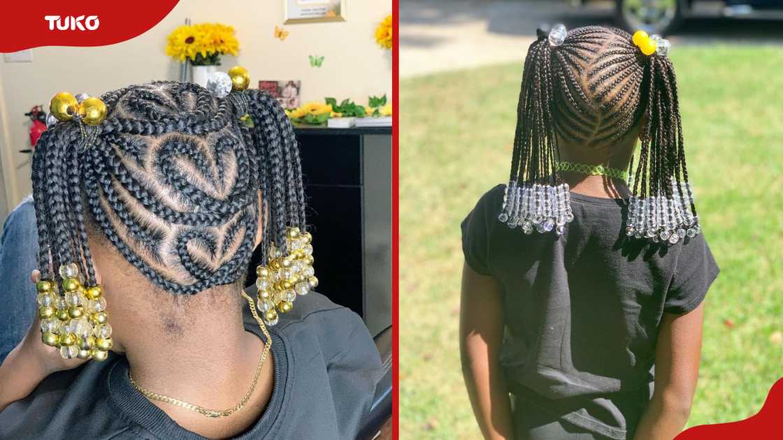 Two-parted braided hair Two-parted braided hair