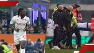 Worrying scenes as former Premier League star collapses on pitch after collision